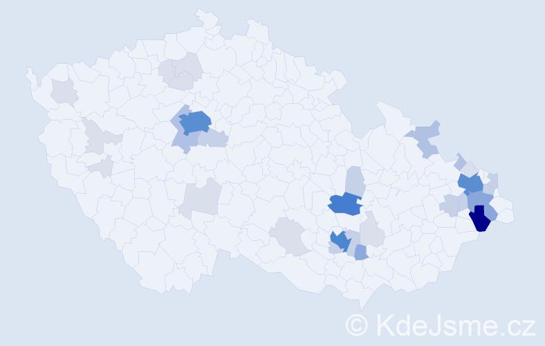 Příjmení: 'Kraut', počet výskytů 108 v celé ČR