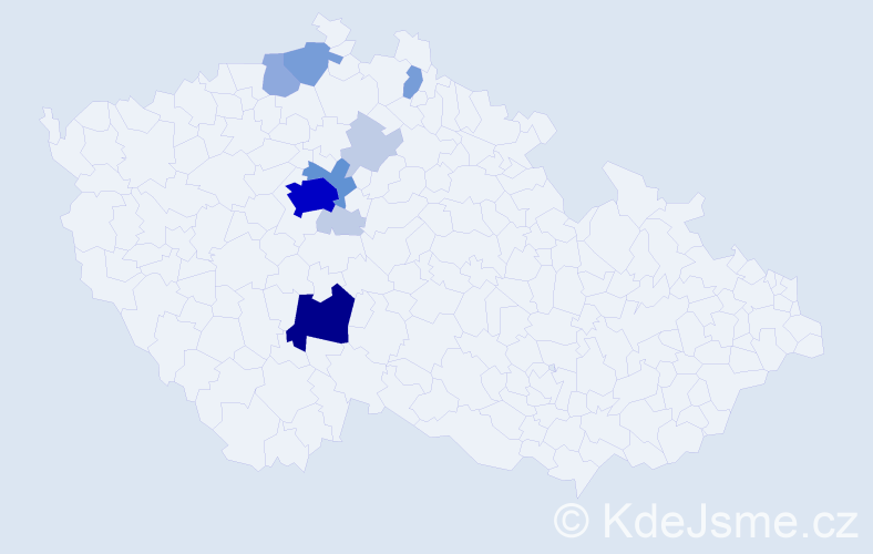 Příjmení: 'Bejdl', počet výskytů 33 v celé ČR