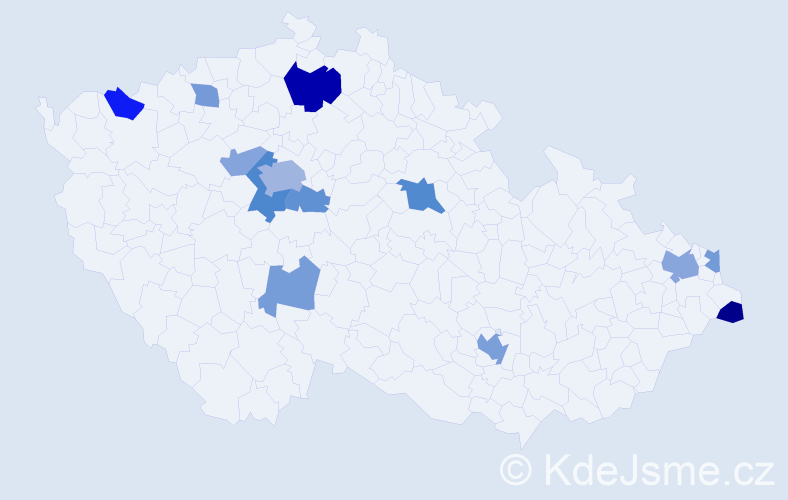 Příjmení: 'Karčová', počet výskytů 24 v celé ČR