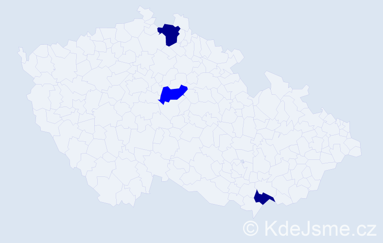 Příjmení: 'Hepal', počet výskytů 5 v celé ČR