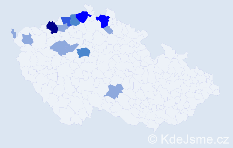 Příjmení: 'Štechmüller', počet výskytů 28 v celé ČR