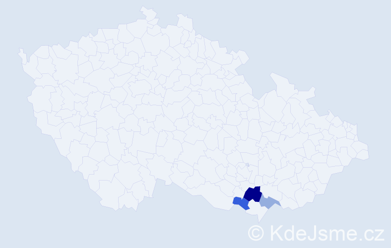 Příjmení: 'Laziová', počet výskytů 5 v celé ČR