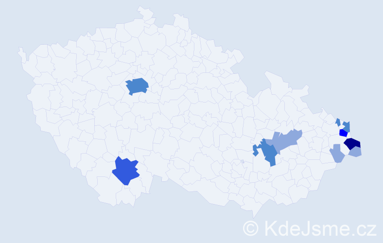 Příjmení: 'Viochnová', počet výskytů 23 v celé ČR