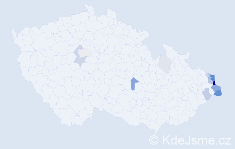 Příjmení: 'Konieczny', počet výskytů 54 v celé ČR