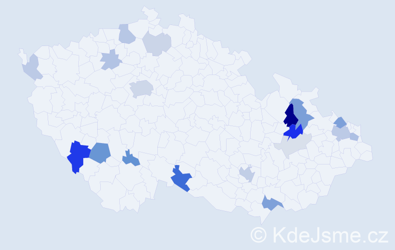 Příjmení: 'Fajnor', počet výskytů 47 v celé ČR