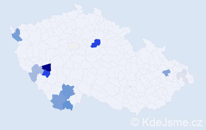 Příjmení: 'Řehoušek', počet výskytů 34 v celé ČR