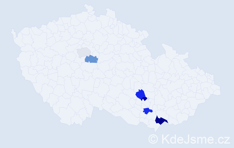 Příjmení: 'Kore', počet výskytů 8 v celé ČR