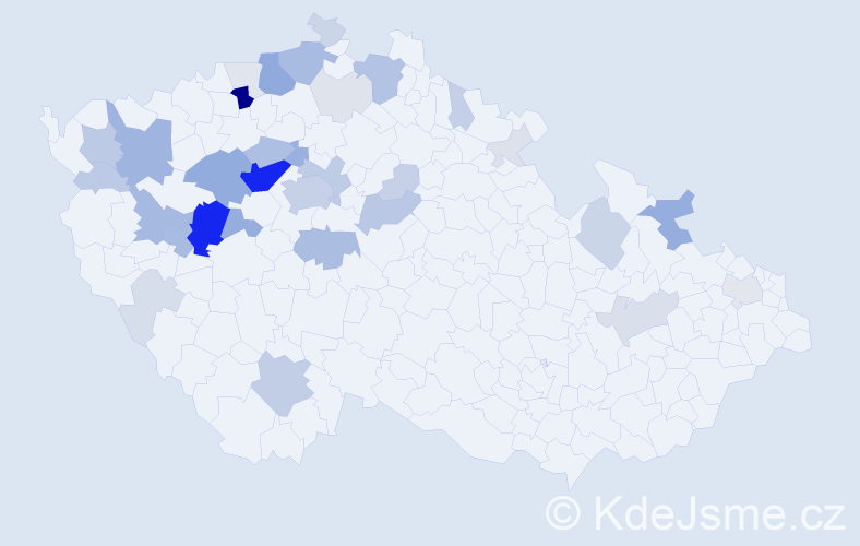 Příjmení: 'Pochová', počet výskytů 142 v celé ČR