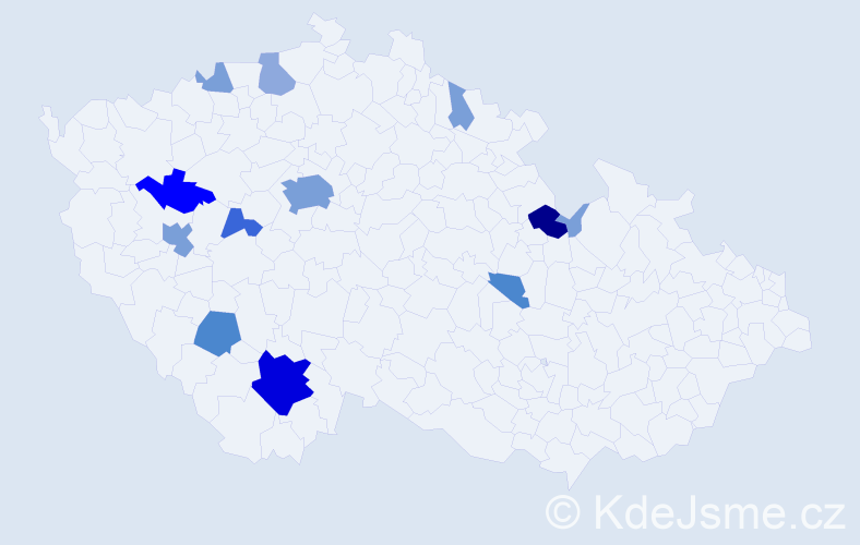 Příjmení: 'Bajtová', počet výskytů 39 v celé ČR