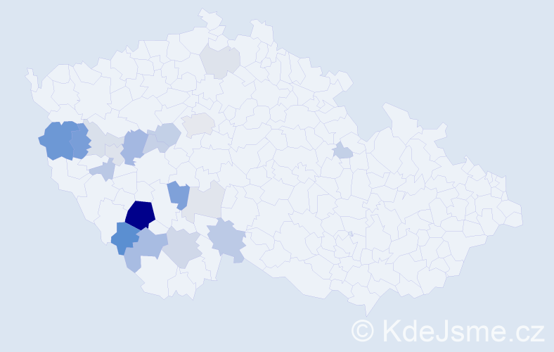 Příjmení: 'Fouňová', počet výskytů 56 v celé ČR