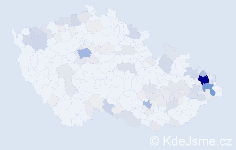 Příjmení: 'Ličková', počet výskytů 402 v celé ČR