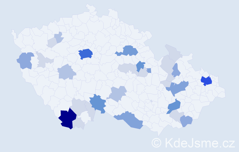 Příjmení: 'Skipala', počet výskytů 97 v celé ČR