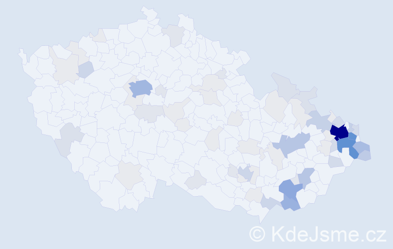 Příjmení: 'Mokroš', počet výskytů 279 v celé ČR