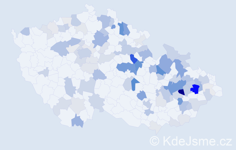 Příjmení: 'Doubravský', počet výskytů 300 v celé ČR