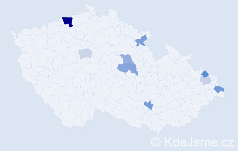 Příjmení: 'Balzarová', počet výskytů 18 v celé ČR