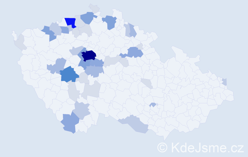 Příjmení: 'Malkovský', počet výskytů 122 v celé ČR