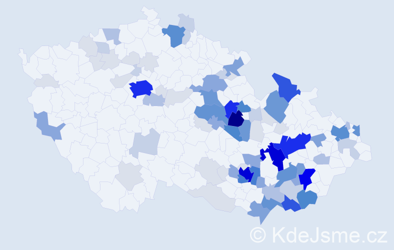 Příjmení: 'Holomek', počet výskytů 391 v celé ČR