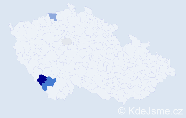 Příjmení: 'Dolinka', počet výskytů 4 v celé ČR