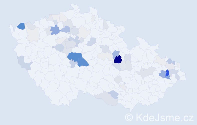 Příjmení: 'Kladiva', počet výskytů 219 v celé ČR