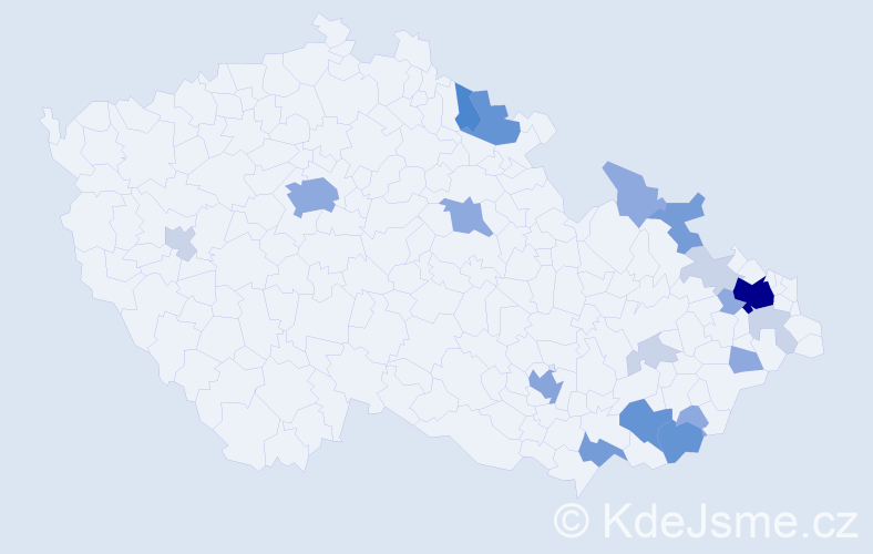 Příjmení: 'Drgáč', počet výskytů 61 v celé ČR