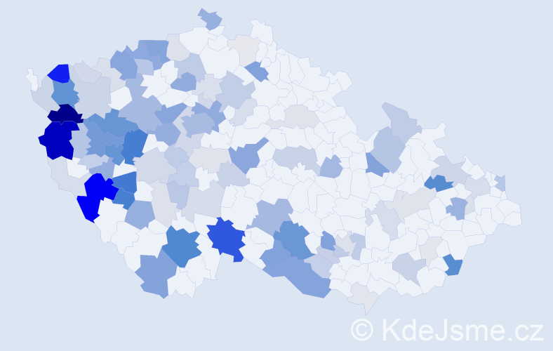 Příjmení: 'Mertlová', počet výskytů 419 v celé ČR