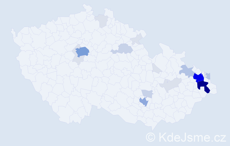 Příjmení: 'Golka', počet výskytů 71 v celé ČR