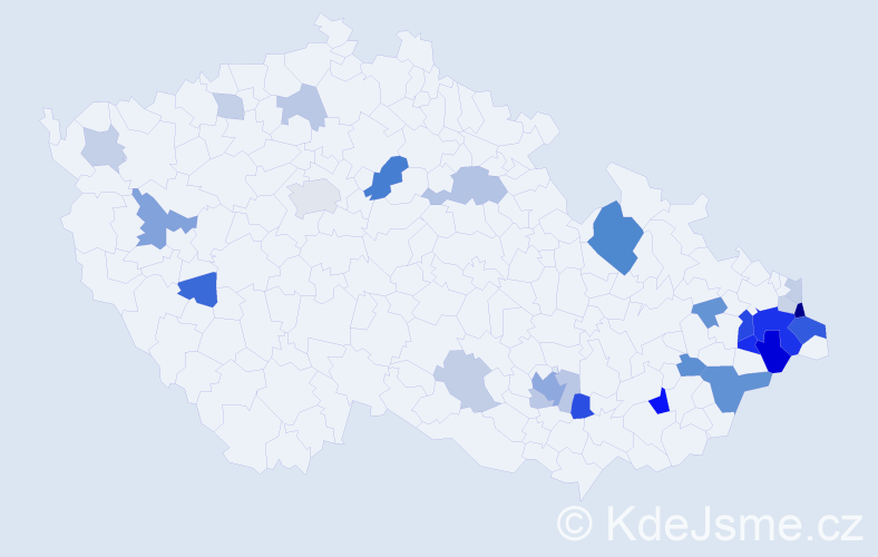 Příjmení: 'Gachová', počet výskytů 69 v celé ČR