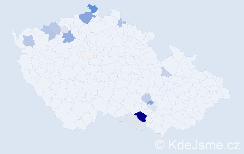 Příjmení: 'Bielíková', počet výskytů 41 v celé ČR