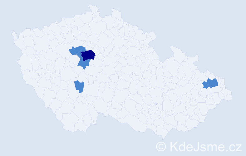 Příjmení: 'Hanešková', počet výskytů 8 v celé ČR