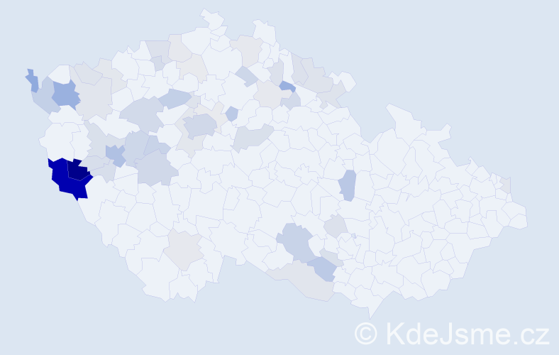 Příjmení: 'Pejsar', počet výskytů 183 v celé ČR