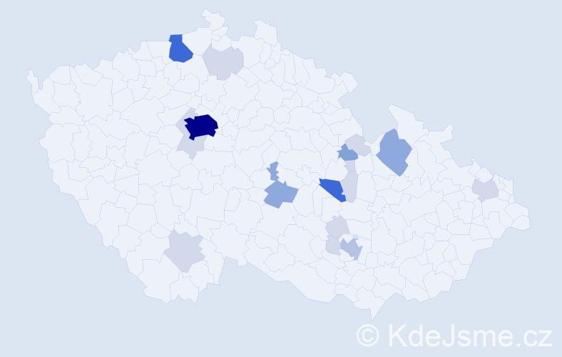 Příjmení: 'Čípa', počet výskytů 55 v celé ČR
