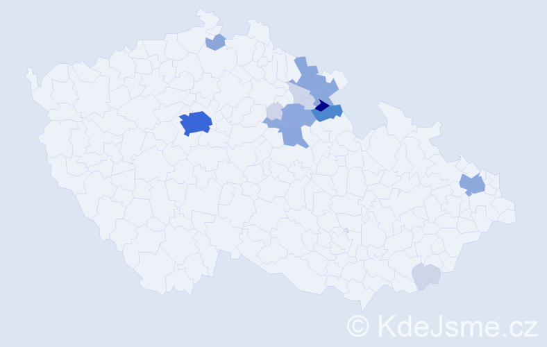 Příjmení: 'Kvirencová', počet výskytů 49 v celé ČR
