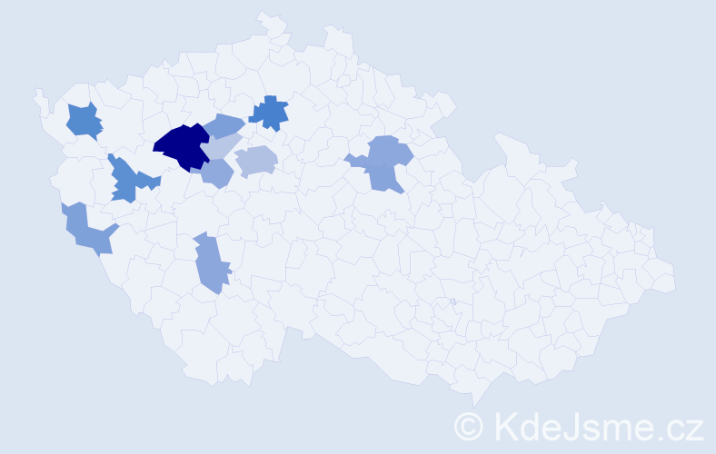 Příjmení: 'Fikartová', počet výskytů 29 v celé ČR