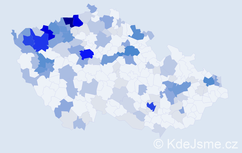 Příjmení: 'Olah', počet výskytů 505 v celé ČR