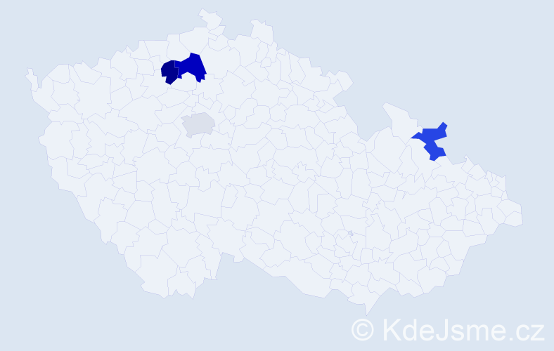 Příjmení: 'Stricker', počet výskytů 5 v celé ČR