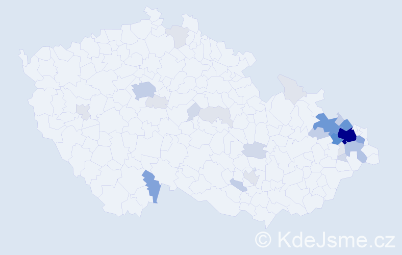 Příjmení: 'Magera', počet výskytů 113 v celé ČR