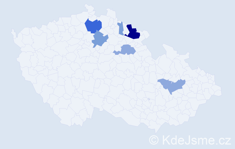 Příjmení: 'Rudavská', počet výskytů 18 v celé ČR