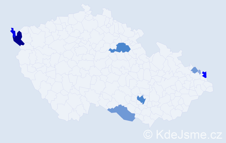 Příjmení: 'Bartok', počet výskytů 26 v celé ČR