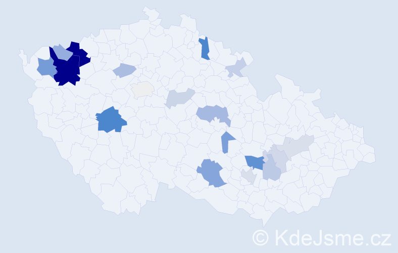 Příjmení: 'Petriláková', počet výskytů 54 v celé ČR