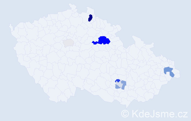 Příjmení: 'Maskal', počet výskytů 16 v celé ČR
