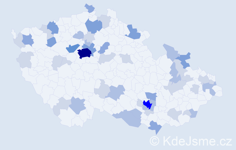 Příjmení: 'Poliak', počet výskytů 119 v celé ČR