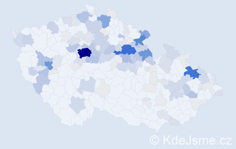 Příjmení: 'Beková', počet výskytů 526 v celé ČR