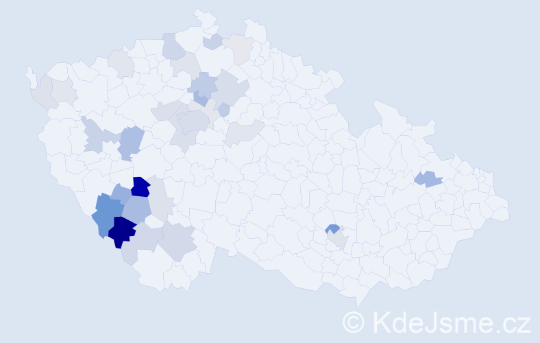 Příjmení: 'Kyznarová', počet výskytů 78 v celé ČR