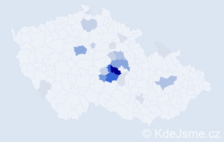 Příjmení: 'Mrtková', počet výskytů 73 v celé ČR