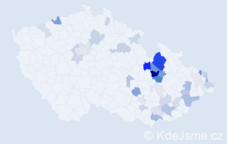 Příjmení: 'Kukulová', počet výskytů 123 v celé ČR