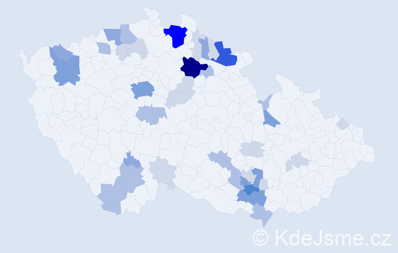 Příjmení: 'Valnoha', počet výskytů 114 v celé ČR