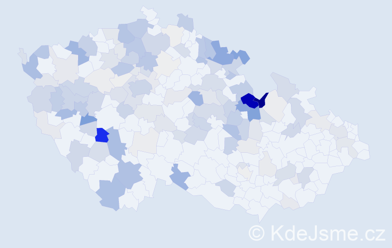 Příjmení: 'Prokopcová', počet výskytů 470 v celé ČR