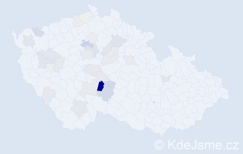 Příjmení: 'Čečák', počet výskytů 101 v celé ČR