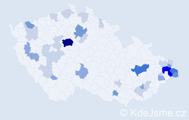 Příjmení: 'Malik', počet výskytů 95 v celé ČR