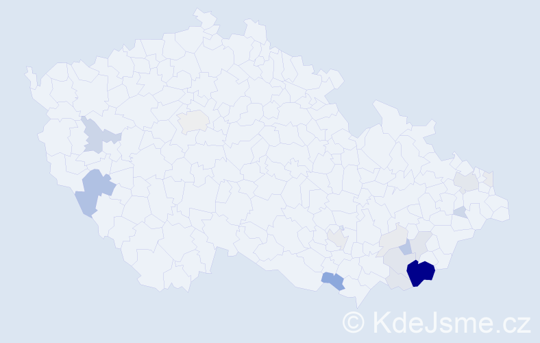 Příjmení: 'Mimochodková', počet výskytů 73 v celé ČR